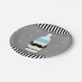 Babydusche Flasche & Schnurrbart Moderne Teller (Schrägansicht)