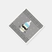 Babydusche Flasche & Schnurrbart Modernes Party Serviette (Ecke)