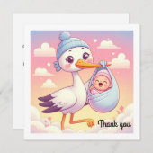 Babydusche Flat Card Vielen Dank (Vorne/Hinten)