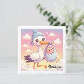 Babydusche Flat Card Vielen Dank (Stehend Vorderseite)