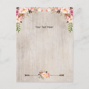 Babydusche Floral Boho Danke Postcard Postkarte