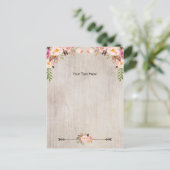 Babydusche Floral Boho Danke Postcard Postkarte (Stehend Vorderseite)