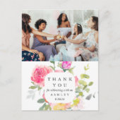 Babydusche Floral Vielen Dank Foto Postkarte (Vorderseite)