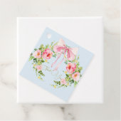 Babydusche Floral Wappen Regency Bow Pink Blau Geschenkanhänger (Beispiel)
