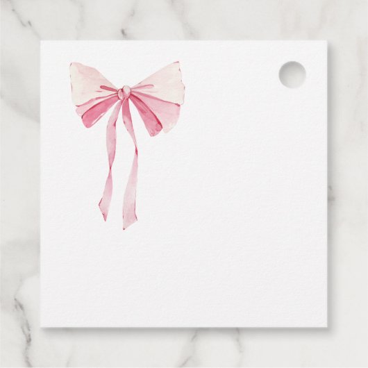 Babydusche Floral Wappen Regency Bow Pink Blau Geschenkanhänger (Rückseite)