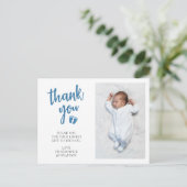 Babydusche Foto Danke Postkarte (Stehend Vorderseite)