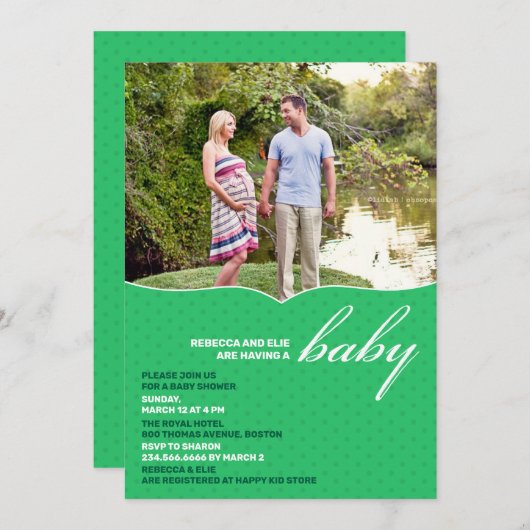 Babydusche Foto Einladung (Vorne/Hinten)