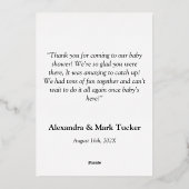 Babydusche Foto Folieneinladung (Rückseite)