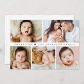 Babydusche FotoCollage Einfach Dankeskarte (Vorne/Hinten)