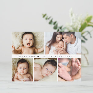 Babydusche FotoCollage Einfach Dankeskarte