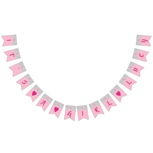 Babydusche Frack Banner Rosa/Grau Dolphin (Alle)