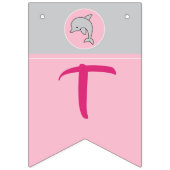 Babydusche Frack Banner Rosa/Grau Dolphin (Zweite Fahne)