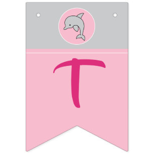 Babydusche Frack Banner Rosa/Grau Dolphin