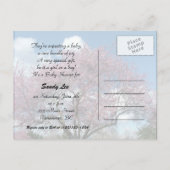 Babydusche, Frühlingskirschblüte Einladungspostkarte (Rückseite)