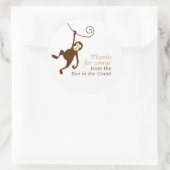 Babydusche für Affen Runder Aufkleber (Tasche)