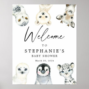 Babydusche für Arktis Begrüßungszeichen Poster
