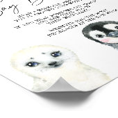 Babydusche für Arktische Tiere - kein Babyzeichen Poster (Ecke)