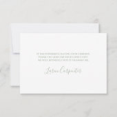 Babydusche für Babyspender Danke Karte (Rückseite)