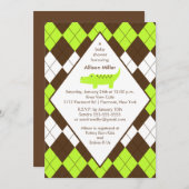 Babydusche für Babywindschuhe Limon Blue Einladung (Vorne/Hinten)