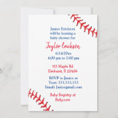 Babydusche für Baseball Einladung (Rückseite)