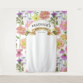 Babydusche für Bienen und Wildblumen Hintergrund d Wandteppich (Vorderseite)