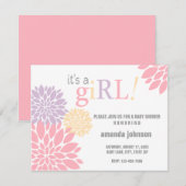 Babydusche für Blume Einladung (Vorne/Hinten)