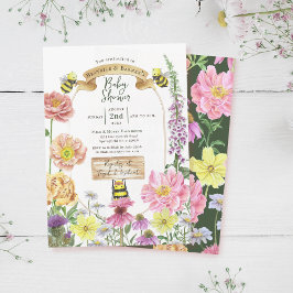 Babydusche für Botanische Wildblumen Einladung