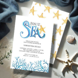 Babydusche für BoyInvitations Wasserfarben Meer Einladung