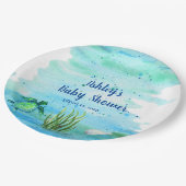 Babydusche für Boys Sea Turtle Pappteller (Schrägansicht)