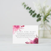 Babydusche für Burgund & Blush Begleitkarte (Stehend Vorderseite)