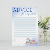 Babydusche für das Elternspiel blau Briefpapier (Stehend Vorderseite)