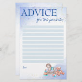 Babydusche für das Elternspiel blau Briefpapier (Vorne/Hinten)