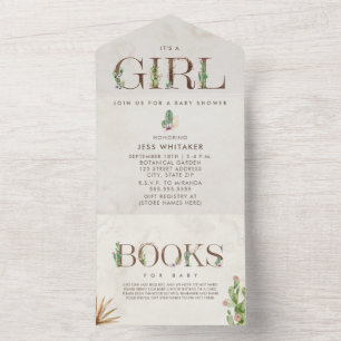 Babydusche für den Blumenkaktus All In One Einladung