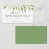 Babydusche für den Blumenstrauß Begleitkarte (Vorne/Hinten)