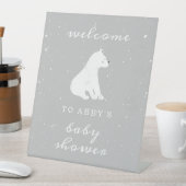 Babydusche für den Polarbärenschnee willkommen Sockelschild (In Situ)