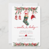 Babydusche für die Ankunft von Weihnachten Einladung (Vorderseite)