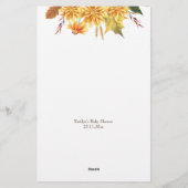 Babydusche für die Eltern kleiner Kürbis Briefpapier (Rückseite)