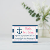 Babydusche für die rosa Navy Begleitkarte (Stehend Vorderseite)