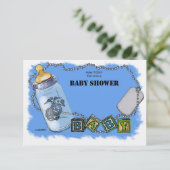 Babydusche für eine Marine Einladung (Stehend Vorderseite)