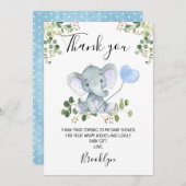 Babydusche für Elefanten Danke Karte (Vorne/Hinten)