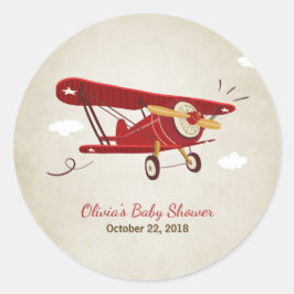 Babydusche für Flugzeuge: Aufkleber-Abenteuer Runder Aufkleber