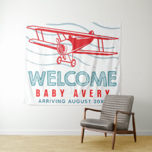 Babydusche für Flugzeuge Begrüßungsbaby Wandteppich