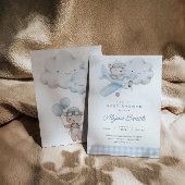Babydusche für Flugzeuge und Teddy Bear Einladung