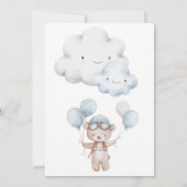 Babydusche für Flugzeuge und Teddy Bear Einladung (Rückseite)