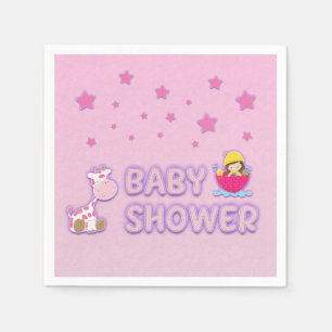 Babydusche für Girl Stars Giraffe Regenschirm Serviette