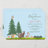 Babydusche für Holztiere Einladung (Vorne/Hinten)