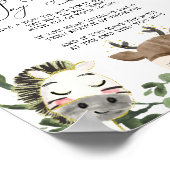 Babydusche für hübsche Tiere - kein Babyzeichen Poster (Ecke)