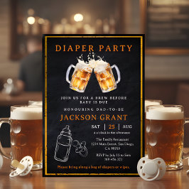 Babydusche für Huggies und Chuggies Party Bier Dia Einladung