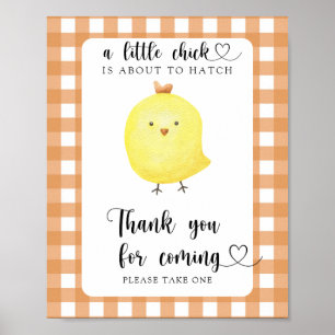 Babydusche für Hühner - Danke, dass Sie kommen Poster