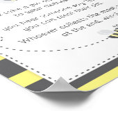 Babydusche für Hummeln Say Baby Game Sign Poster (Ecke)